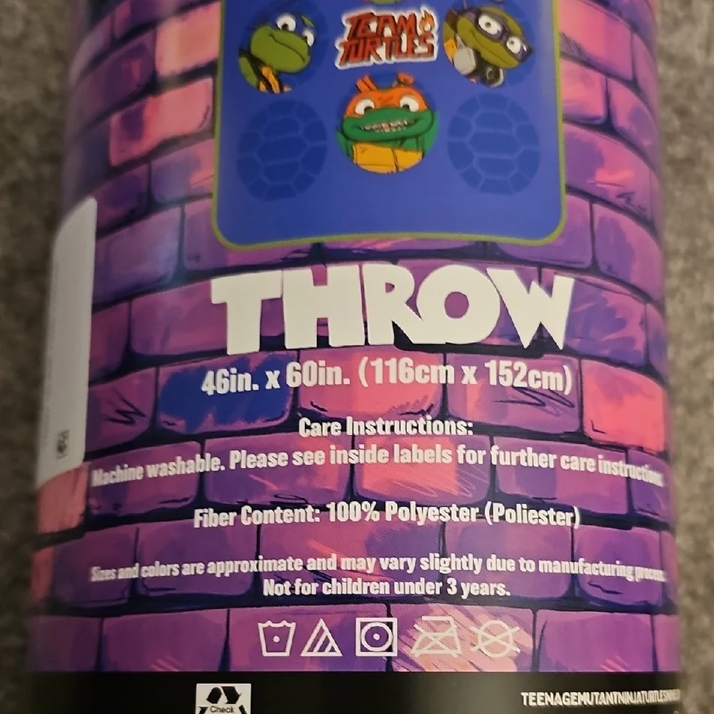 🖤A7🔹️Nickelodeon Teenage Mutant Ninja Turtles Throw Blanket